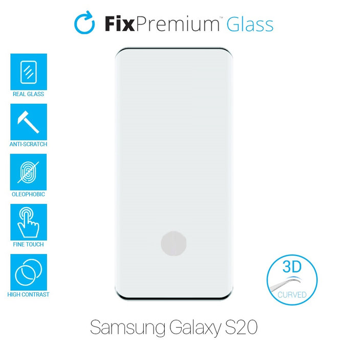 FixPremium Glass - 3D Kaljeno Steklo za Samsung Galaxy S20