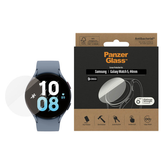 Kaljeno steklo Flat Glass AB za Samsung Galaxy Watch 5 44 mm, Prozorna, PanzerGlass