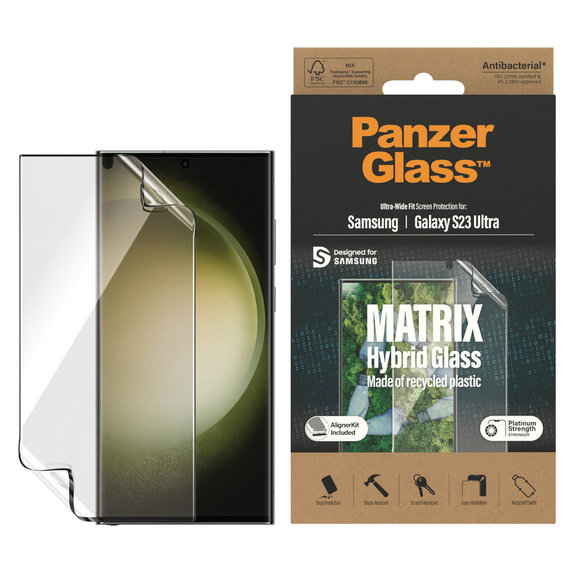 Hibridno steklo Matrix UWF AB FP wA za Samsung Galaxy S23 Ultra, Prozorna, PanzerGlass