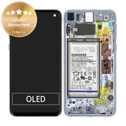 Samsung Galaxy S10e G970F - LCD zaslon + steklo na dotik + okvir + baterija (Prism Blue) - GH82-18843C, GH82-18843A Genuine Service Pack