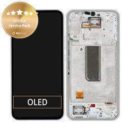 Samsung Galaxy A34 5G A346B - LCD zaslon + steklo na dotik + okvir (Silver) - GH82-31200B, GH82-31201B Genuine Service Pack