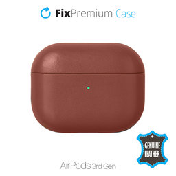 FixPremium - usnjena torbica za AirPods 3, rjava