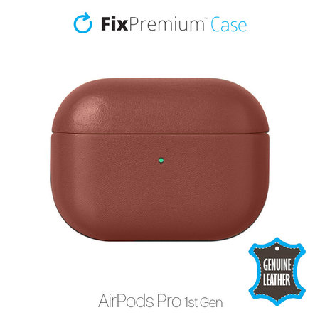 FixPremium - Usnjena torbica za AirPods Pro, rjava