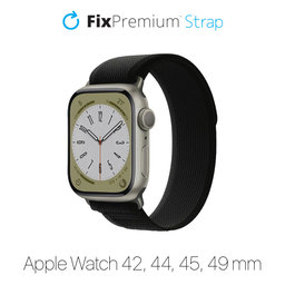 FixPremium - Trail Loop pašček za Apple Watch (42, 44, 45 in 49mm), črn