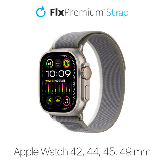 FixPremium - Trail Loop pašček za Apple Watch (42, 44, 45 in 49mm), siv