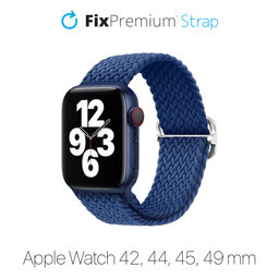 FixPremium - Solo Loop pašček za Apple Watch (42, 44, 45 in 49mm), temno modra