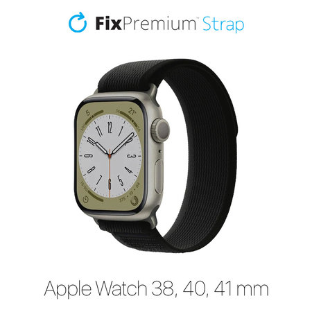 FixPremium - Trail Loop pašček za Apple Watch (38, 40 in 41mm), črn