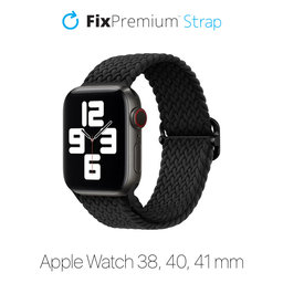 FixPremium - Solo Loop pašček za Apple Watch (38, 40 in 41mm), črn