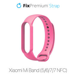 FixPremium - Silikonski trak za Xiaomi Mi Band (5/6/7/7 NFC), roza