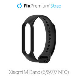 FixPremium - Silikonski trak za Xiaomi Mi Band (5/6/7/7 NFC), črn