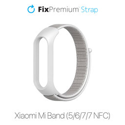 FixPremium - najlonski trak za Xiaomi Mi Band (5/6/7/7 NFC), bel