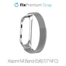 FixPremium - Milanese Loop pašček za Xiaomi Mi Band (5/6/7/7 NFC), srebrn