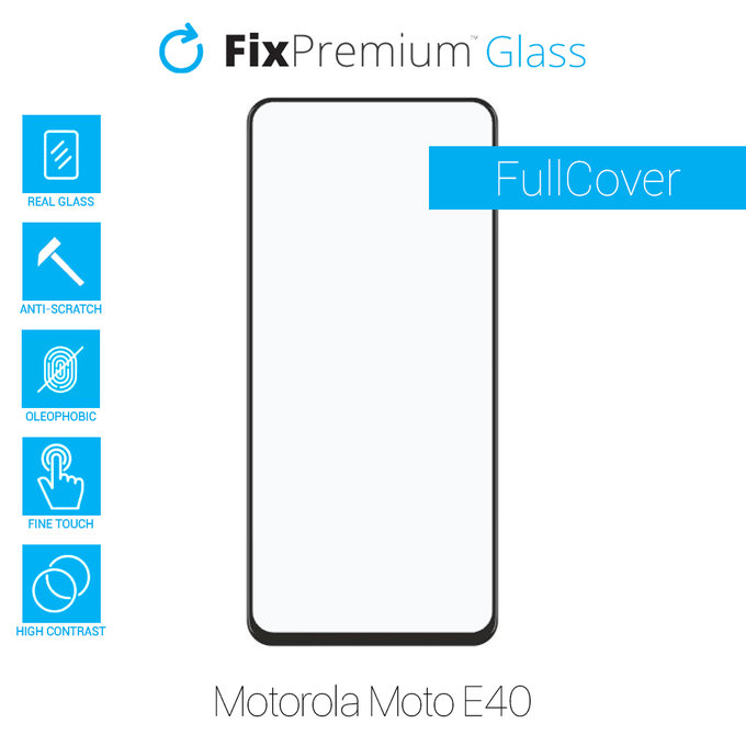 FixPremium FullCover Glass - Kaljeno Steklo za Motorola Moto E40