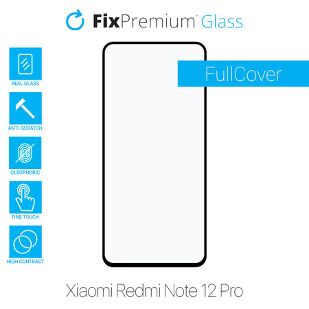FixPremium FullCover Glass - Kaljeno Steklo za Xiaomi Redmi Note 12 Pro