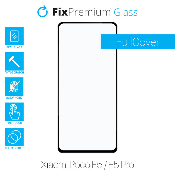 FixPremium FullCover Glass - Kaljeno Steklo za Poco F5 in F5 Pro
