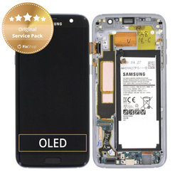 Samsung Galaxy S7 Edge G935F - LCD zaslon + steklo na dotik + okvir + baterija (Black) - GH82-13359A Genuine Service Pack