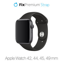 FixPremium - Silikonski pašček za Apple Watch (42, 44, 45 in 49mm), črn