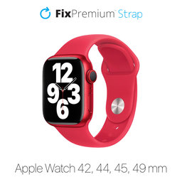 FixPremium - Silikonski pašček za Apple Watch (42, 44, 45 in 49mm), rdeč