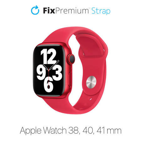 FixPremium - Silikonski pas za Apple Watch (38, 40 in 41mm), rdeč