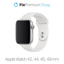 FixPremium - Silikonski pašček za Apple Watch (42, 44, 45 in 49mm), bel