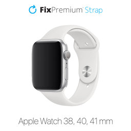 FixPremium - Silikonski pas za Apple Watch (38, 40 in 41mm), bel