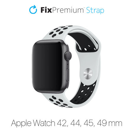 FixPremium - Silikonski športni pašček za Apple Watch (42, 44, 45 in 49mm), bel