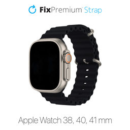 FixPremium - Pašček Ocean Loop za Apple Watch (38, 40 in 41mm), črn