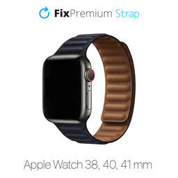 FixPremium - Leather Loop TPU pašček za Apple Watch (38, 40 in 41mm), črn