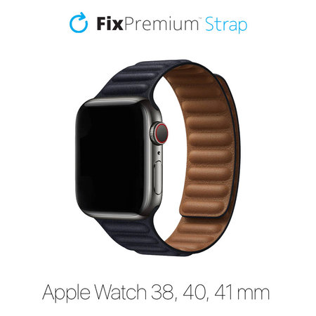 FixPremium - Leather Loop TPU pašček za Apple Watch (38, 40 in 41mm), črn