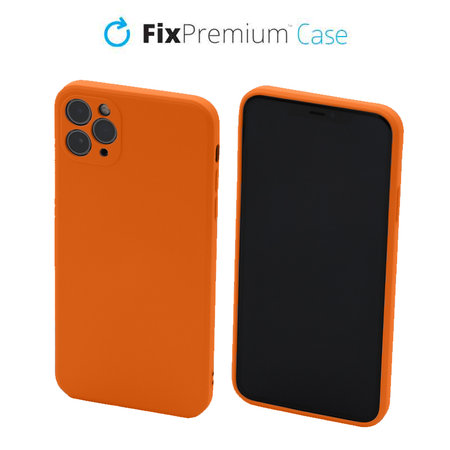 FixPremium - Gumiran ovitek za iPhone 11 Pro, oranžen