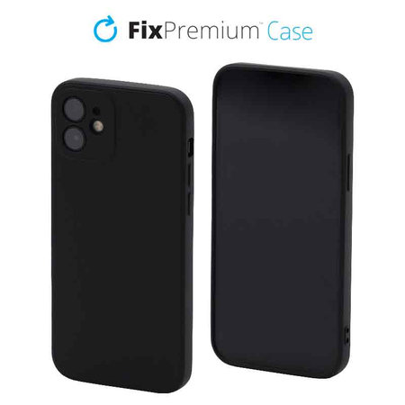 FixPremium - Gumiran ovitek za iPhone 12 in 12 Pro, črn