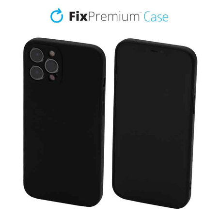 FixPremium - Gumiran ovitek za iPhone 12 Pro Max, črn