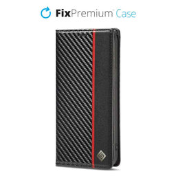 FixPremium - Ovitek Carbon Wallet za iPhone 11 Pro, črn