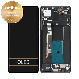 Motorola Edge 40 - LCD zaslon + steklo na dotik + okvir (Eclipse Black) - 5D68C22670 Genuine Service Pack