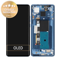 Motorola Edge 40 - LCD zaslon + steklo na dotik + okvir (Lunar Blue) - 5D68C22671 Genuine Service Pack