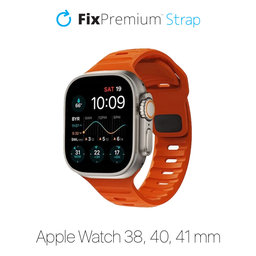 FixPremium - Športni silikonski pas za Apple Watch (38, 40 in 41mm), oranžen