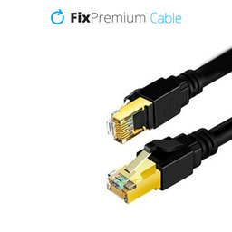 FixPremium - Omrežni Kabel - RJ45 / RJ45 (1m), črn