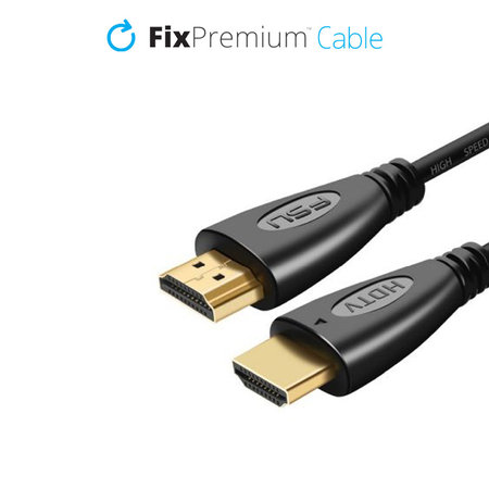 FixPremium - HDMI / HDMI kabel, HDMI 2.0 (1,5 m), črn