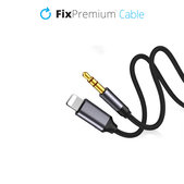 FixPremium - Lightning / Jack 3,5mm kabel (1 m), črn