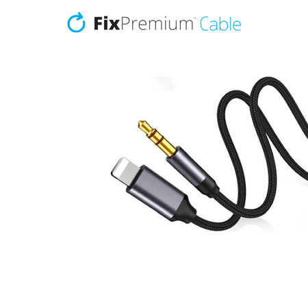 FixPremium - Lightning / Jack 3,5mm kabel (1 m), črn