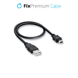 FixPremium - Mini-USB / USB kabel (1m), črn