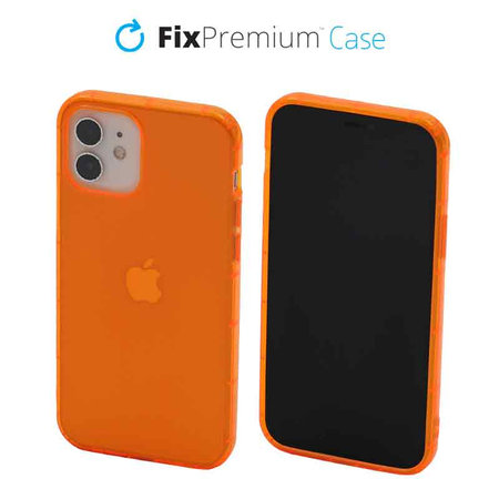 FixPremium - Ovitek Clear za iPhone 12 in 12 Pro, oranžna