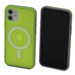 FixPremium - Ovitek Clear with MagSafe za iPhone 12 in 12 Pro, neon zelena