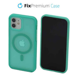 FixPremium - Ovitek Clear with MagSafe za iPhone 12 in 12 Pro, mint modra