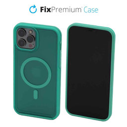 FixPremium - Ovitek Clear with MagSafe za iPhone 12 Pro Max, mint modra