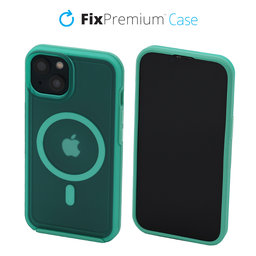 FixPremium - Ovitek Clear with MagSafe za iPhone 13, mint modra