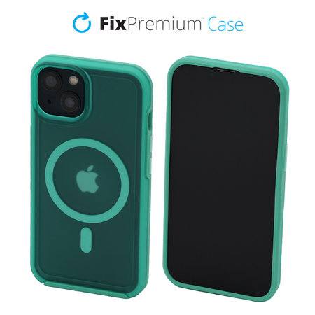 FixPremium - Ovitek Clear with MagSafe za iPhone 13, mint modra