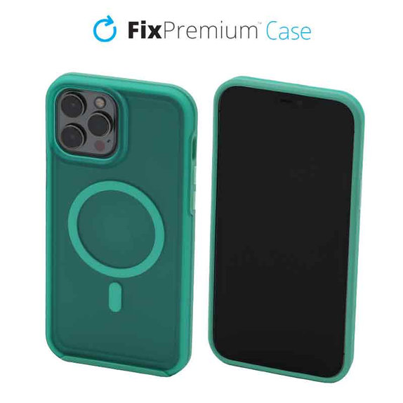 FixPremium - Ovitek Clear z MagSafe za iPhone 13 Pro Max, mint blue