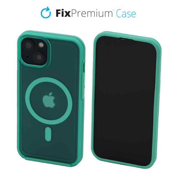 FixPremium - Ovitek Clear z MagSafe za iPhone 14, mint blue
