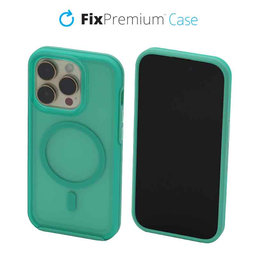 FixPremium - Ovitek Clear with MagSafe za iPhone 14 Pro, mint modra